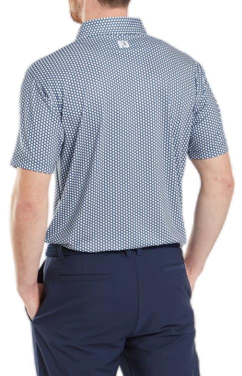 FootJoy Houndstooth Geo Lisle Herren Poloshirt, dunkelblau