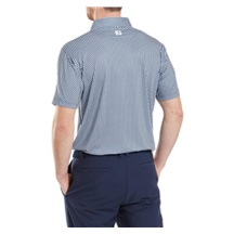 FootJoy Houndstooth Geo Lisle Herren Poloshirt, dunkelblau