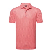 FootJoy Houndstooth Geo Lisle Herren Poloshirt, hibiscus