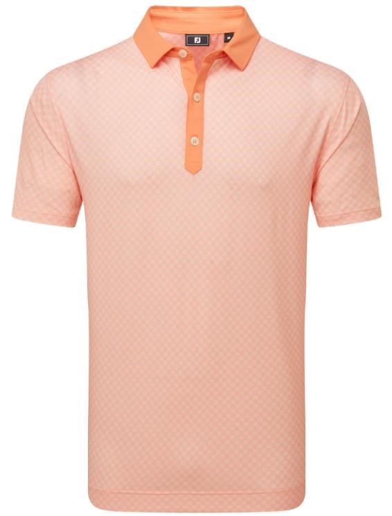 FootJoy Checker Print Lisle Herren Poloshirt, orange