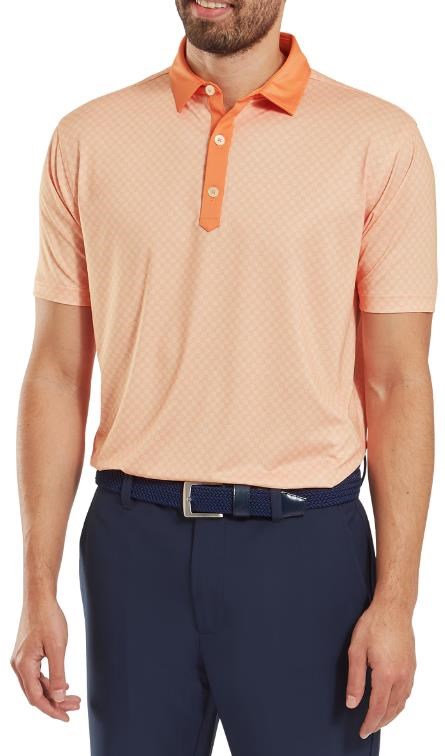 FootJoy Checker Print Lisle Herren Poloshirt, orange