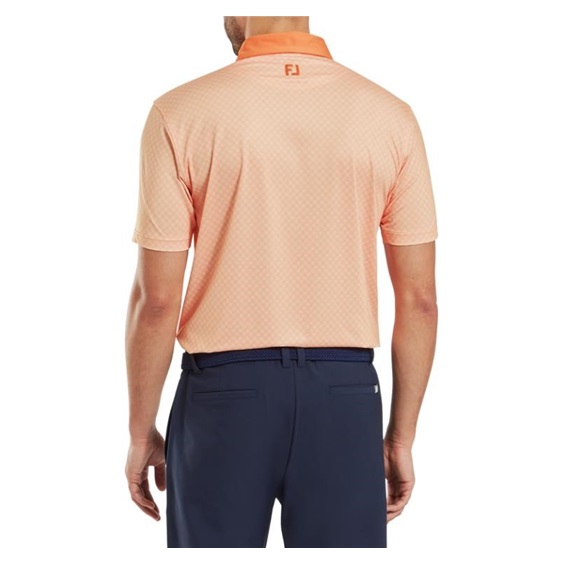 FootJoy Checker Print Lisle Herren Poloshirt, orange