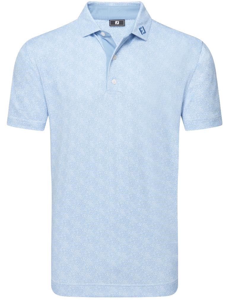 FootJoy Speckle Print Pique Herren Poloshirt, blue jay/white