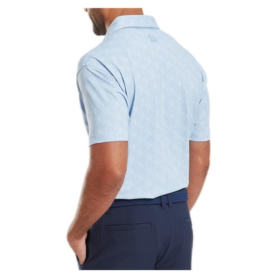 FootJoy Speckle Print Pique Herren Poloshirt, blue jay/white