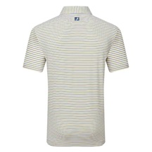 FootJoy Balance Stripe Lisle Herren Poloshirt, white/navy/grey/taxi