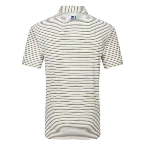 FootJoy Balance Stripe Lisle Herren Poloshirt, white/navy/grey/taxi