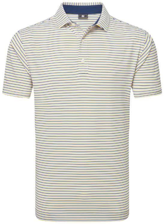 FootJoy Balance Stripe Lisle Herren Poloshirt, blau/weiss/orange