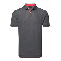 FootJoy Irongate Print Lisle Herren Poloshirt, schwarz/weiss