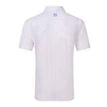 FootJoy Bounce Print Pique Herren Polo, weiss/hibiscus