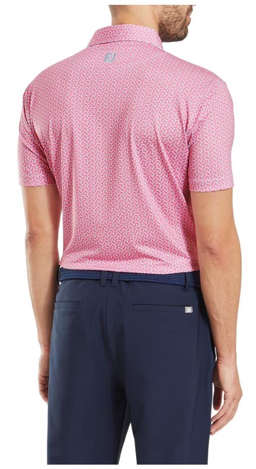 FootJoy Citrus Print Lisle mens polo Herren Poloshirt, rosa