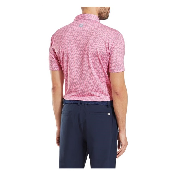FootJoy Citrus Print Lisle mens polo Herren Poloshirt, rosa
