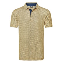 FootJoy Citrus Print Lisle mens polo Herren Poloshirt, taxi/navy