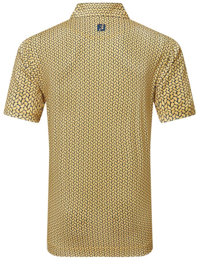 FootJoy Citrus Print Lisle mens polo Herren Poloshirt, taxi/navy