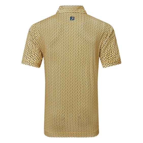 FootJoy Citrus Print Lisle mens polo Herren Poloshirt, taxi/navy