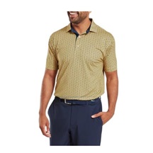 FootJoy Citrus Print Lisle mens polo Herren Poloshirt, taxi/navy