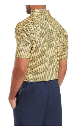 FootJoy Citrus Print Lisle mens polo Herren Poloshirt, taxi/navy