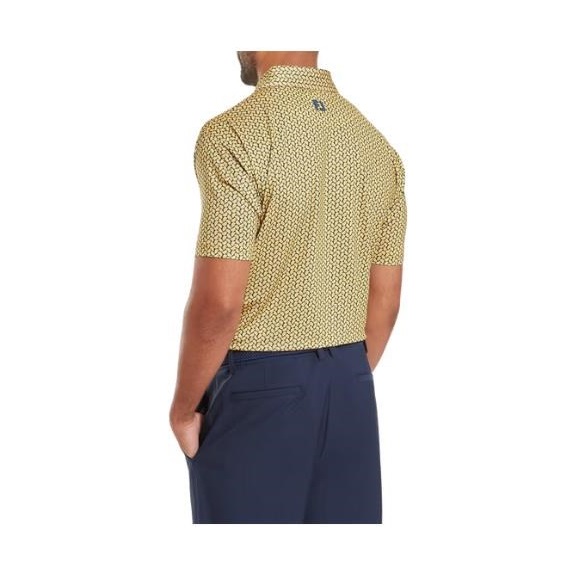 FootJoy Citrus Print Lisle mens polo Herren Poloshirt, taxi/navy