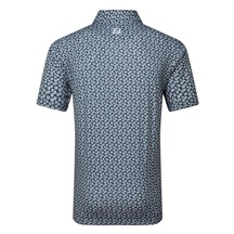 FootJoy Floral Sketch Print Herren Poloshirt, weiss/dunkelblau