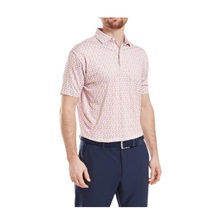 FootJoy Floral Sketch Print Herren Poloshirt, orange/weiss