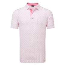FootJoy Figure Print Lisle Herren Poloshirt, weiss/rosa