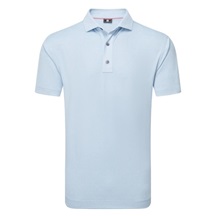 FootJoy Etched Texture Print Lisle Herren Poloshirt, blau