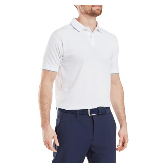 FootJoy Tipped Pique Herren Poloshirt, weiss