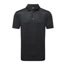 FootJoy Raker Print Lisle Herren Poloshirt, schwarz