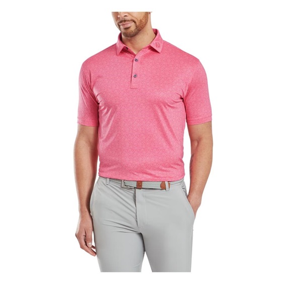 FootJoy Raker Print Lisle Herren Poloshirt, rosa