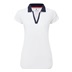 FootJoy Cap Sleeve Print Trim Lisle Damen Poloshirt, weiss/dunkelblau
