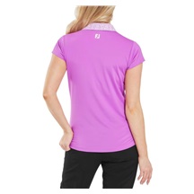 FootJoy Cap Sleeve Print Trim Lisle Damen Poloshirt, rosa