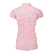 FootJoy Animal Print Cap Sleeve Lisle Damen Poloshirt, rosa