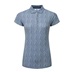 FootJoy Animal Print Cap Sleeve Lisle Damen Poloshirt, skyway/white/navy