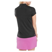 FootJoy Animal Print Cap Sleeve Lisle Damen Poloshirt, schwarz