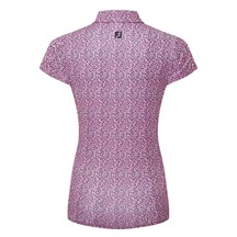 FootJoy Animal Print Cap Sleeve Lisle Damen Poloshirt, rosa/schwarz/weiss