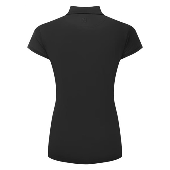 FootJoy Cap Sleeve Lisle Damen Poloshirt, schwarz