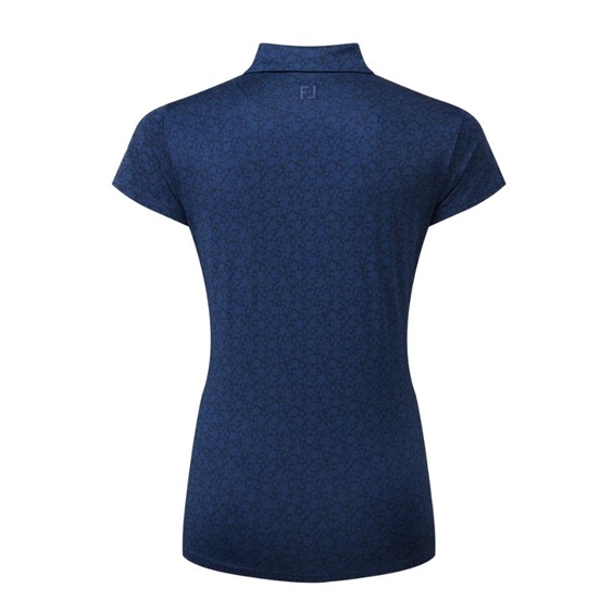 FootJoy Painted Floral Cap Sleeve Lisle Damen Poloshirt, dunkelblau