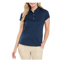 FootJoy Painted Floral Cap Sleeve Lisle Damen Poloshirt, dunkelblau