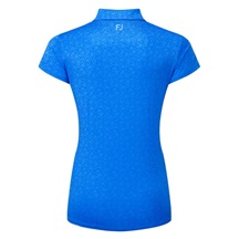 FootJoy Painted Floral Cap Sleeve Lisle Damen Poloshirt, blau