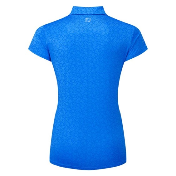 FootJoy Painted Floral Cap Sleeve Lisle Damen Poloshirt, blau