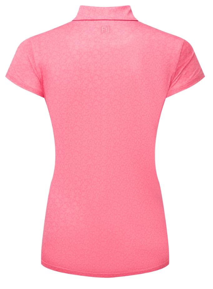 FootJoy Painted Floral Cap Sleeve Lisle Damen Poloshirt, rosa