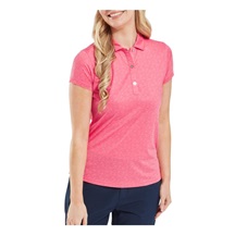 FootJoy Painted Floral Cap Sleeve Lisle Damen Poloshirt, rosa