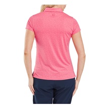 FootJoy Painted Floral Cap Sleeve Lisle Damen Poloshirt, rosa