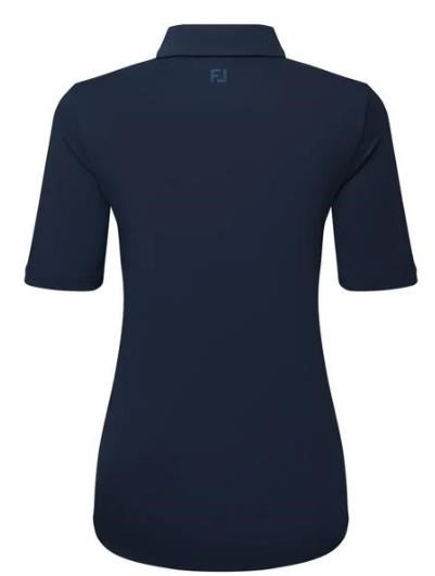 FootJoy Half Sleeve Ruched Lisle Damen Poloshirt, dunkelblau