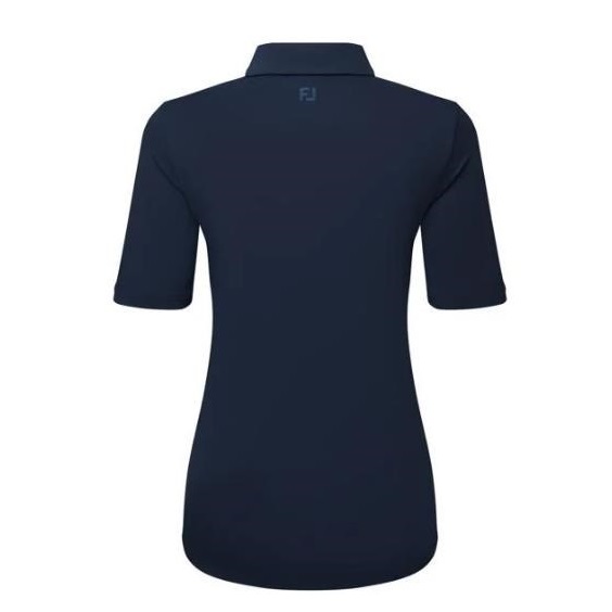 FootJoy Half Sleeve Ruched Lisle Damen Poloshirt, dunkelblau