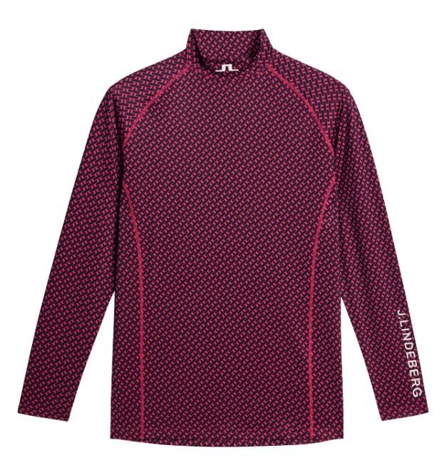 J.Lindeberg Ello Soft Print Herren Kompressionshemd, tour geo navy