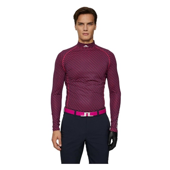 J.Lindeberg Ello Soft Print Herren Kompressionshemd, tour geo navy