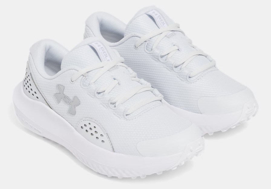 Under Armour Surge Golf Damen Golfschuhe, distant gray/white/metallic silver