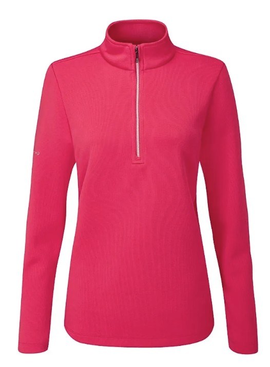 Ping Lyla half zip ribbed Damen Fleecejacke, rosa