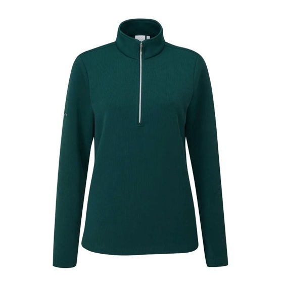 Ping Lyla half zip ribbed Damen Fleecejacke, grün