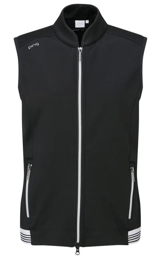PING Dot Fleece Damen Weste, schwarz
